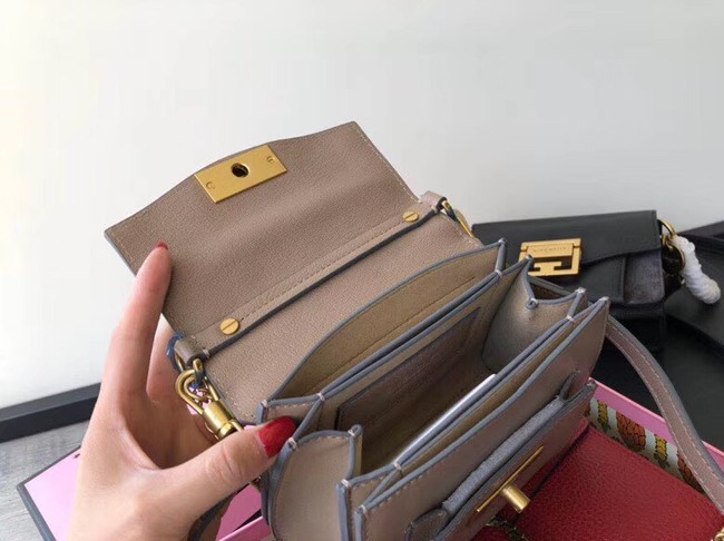 GIVENCHY GV3 leather and suede mini shoulder bag 1116 brown