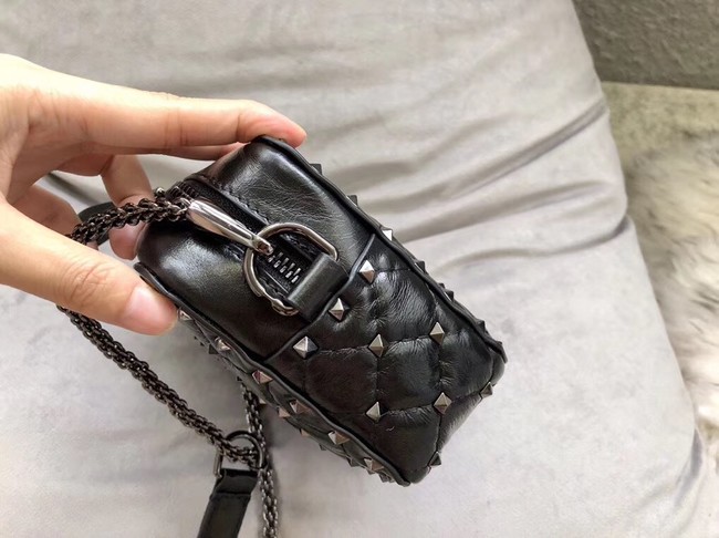 VALENTINO Rockstud leather camera cross-body bag 57367 black