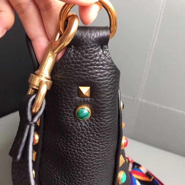 VALENTINO Rockstud leather messenger bag 50031 black