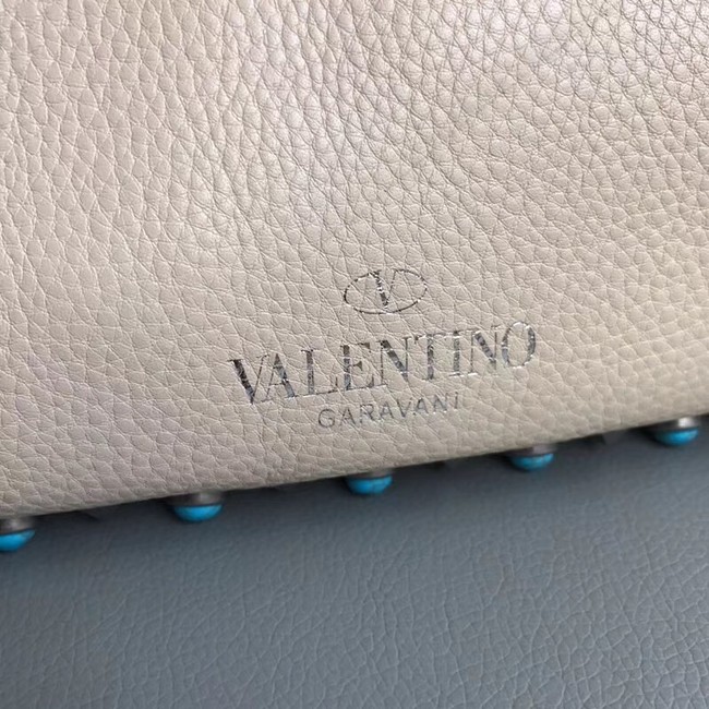 VALENTINO Rockstud leather messenger bag 50031 off-white
