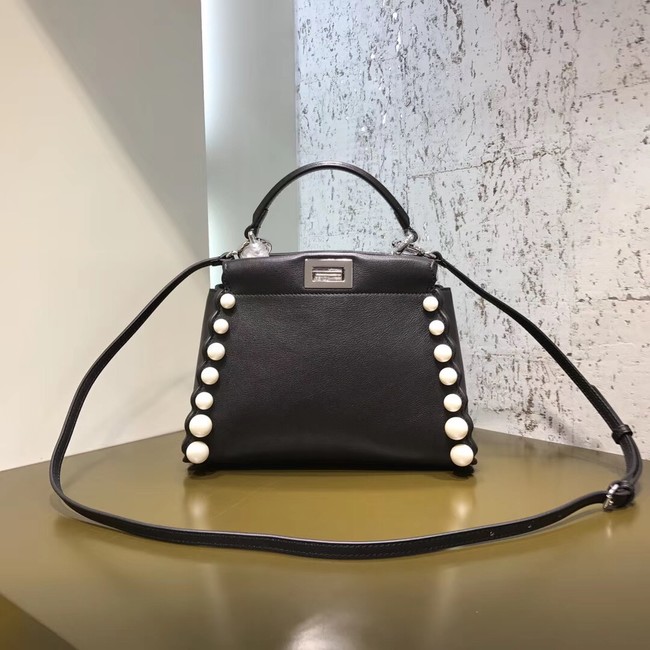 Fendi PEEKABOO MINI Exotic leather bag 8103 black