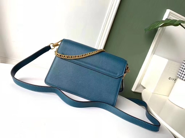 GIVENCHY GV3 leather and suede shoulder bag 9989 blue