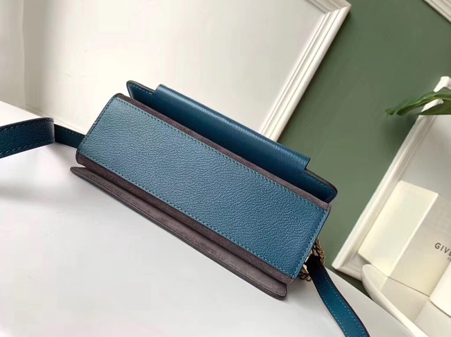 GIVENCHY GV3 leather and suede shoulder bag 9989 blue