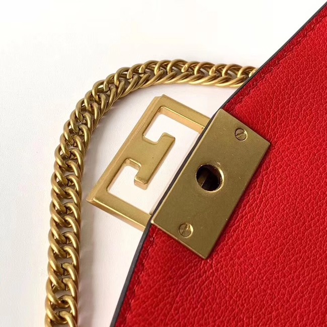 GIVENCHY GV3 leather and suede shoulder bag 9989 red