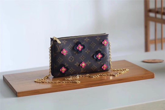 Louis Vuitton Original POCHETTE DOUBLE ZIP M63905 black