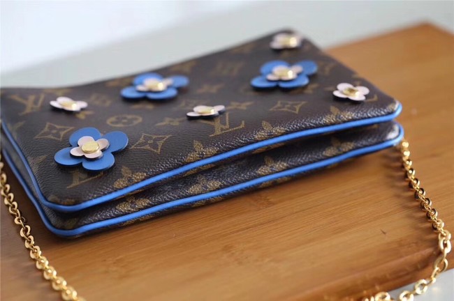 Louis Vuitton Original POCHETTE DOUBLE ZIP M63905 blue