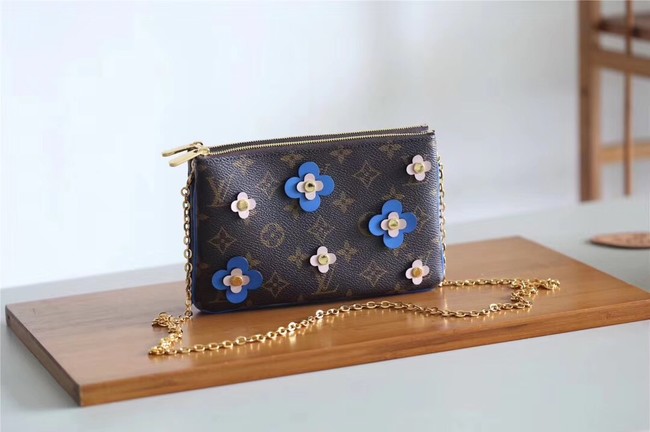 Louis Vuitton Original POCHETTE DOUBLE ZIP M63905 blue