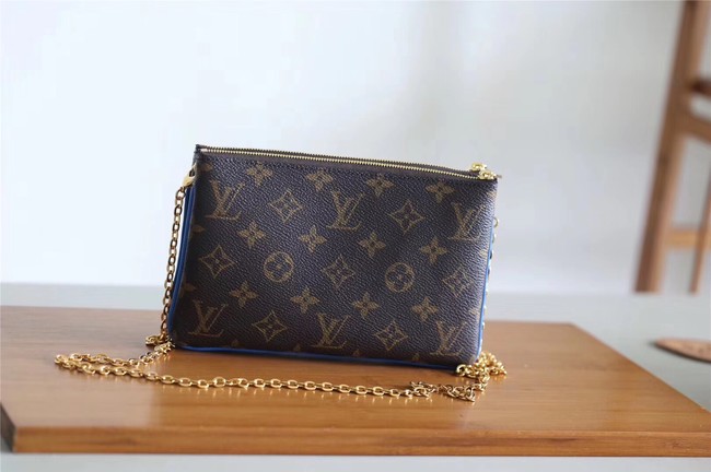 Louis Vuitton Original POCHETTE DOUBLE ZIP M63905 blue