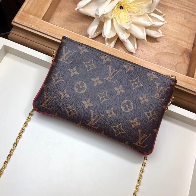 Louis Vuitton POCHETTE DOUBLE ZIP M63905 red