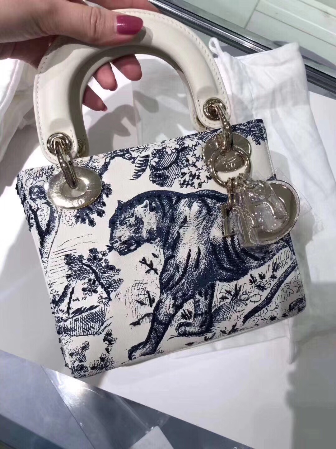 MINI LADY DIOR-TAS TOILE DE JOUY M0505OSNH