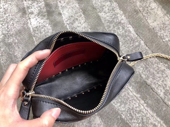 VALENTINO Rockstud leather camera cross-body bag 57367-2 black