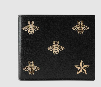 Gucci Bee Star leather bi-fold wallet 495055 black