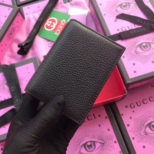 Gucci Leather card case 456126 Black