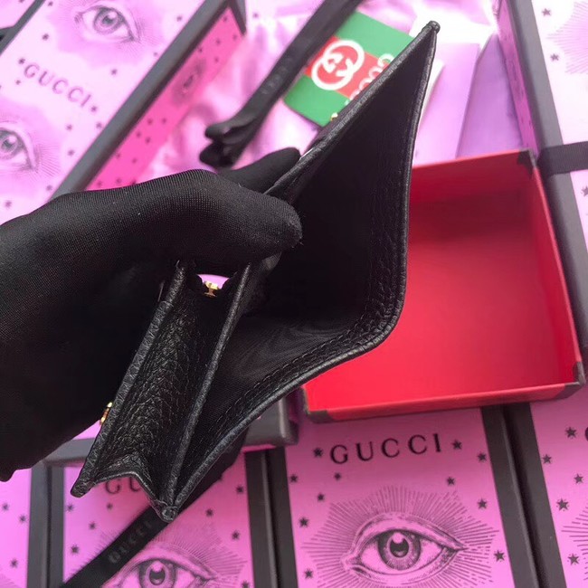 Gucci Leather card case 456126 Black