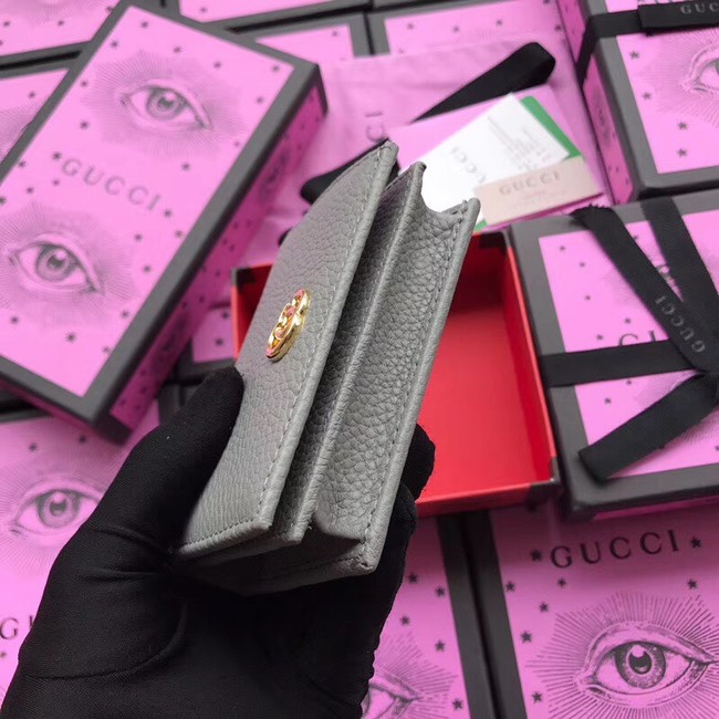 Gucci Leather card case 456126 grey
