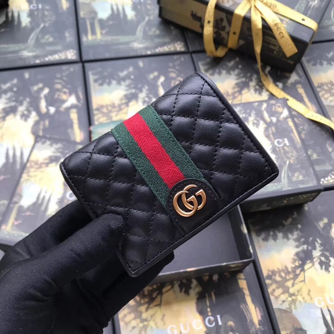 Gucci Leather card case with Double G 536453 black