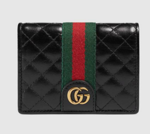 Gucci Leather card case with Double G 536453 black