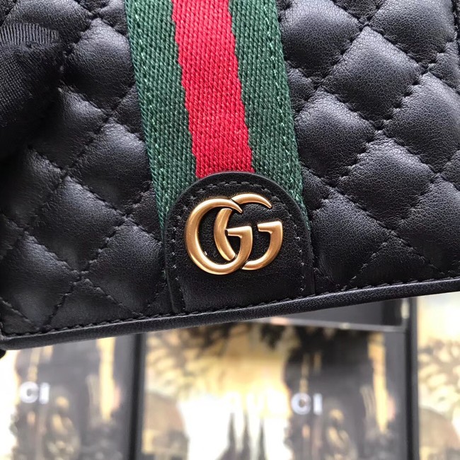 Gucci Leather card case with Double G 536453 black