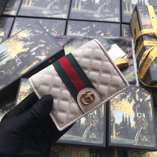 Gucci Leather card case with Double G 536453 white