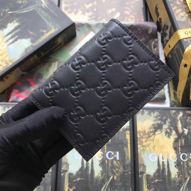 Gucci Signature card case with cat 548057 black