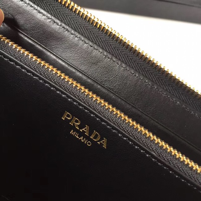 Prada Leather Large Zippy Wallets 1ML505 black