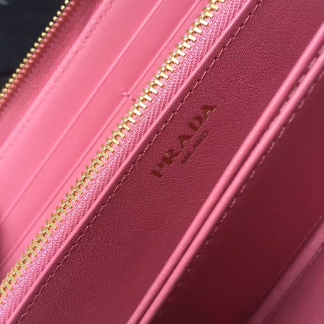 Prada Leather Large Zippy Wallets 1ML505 pink