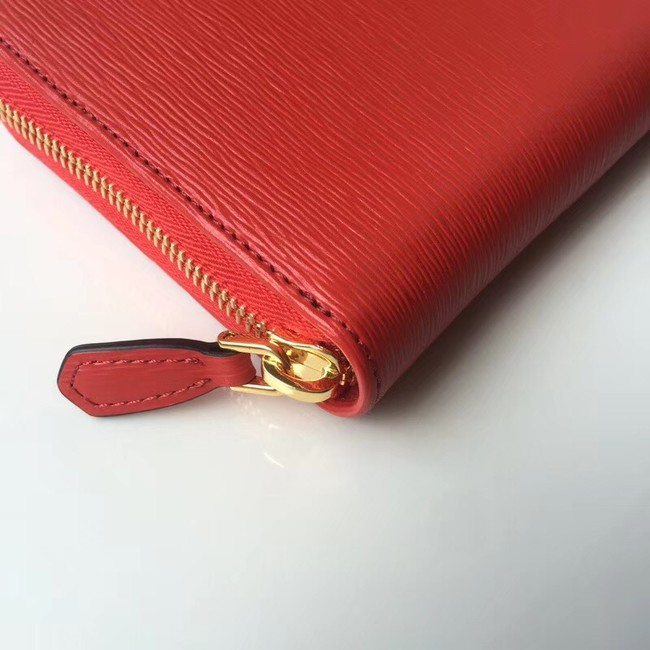 Prada Leather Large Zippy Wallets 1ML505 red