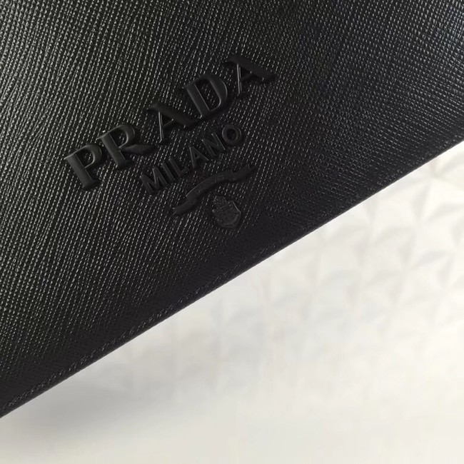 Prada Saffiano leather shoulder bag 1BP012-2 black