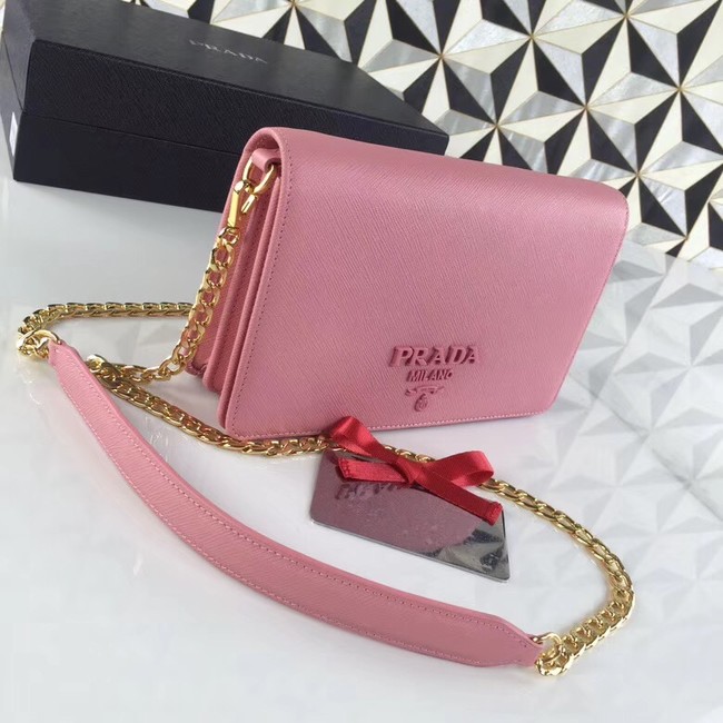 Prada Saffiano leather shoulder bag 1BP012-2 pink