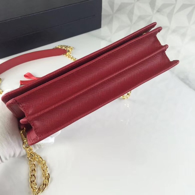 Prada Saffiano leather shoulder bag 1BP012-2 red