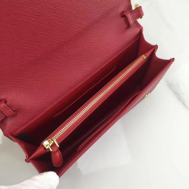 Prada Saffiano leather shoulder bag 1BP012-2 red
