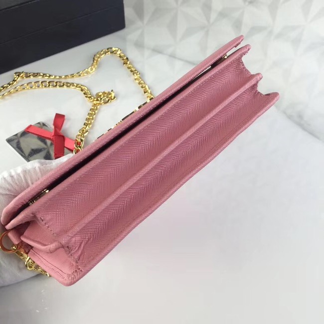Prada Saffiano leather shoulder bag 1BP012 pink