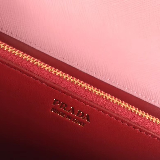 Prada Saffiano leather shoulder bag 1BP012 pink