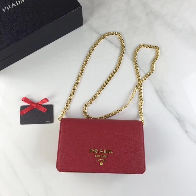 Prada Saffiano leather shoulder bag 1BP012 red