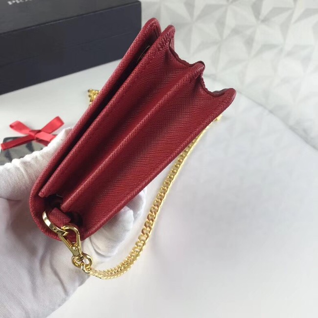 Prada Saffiano leather shoulder bag 1BP012 red