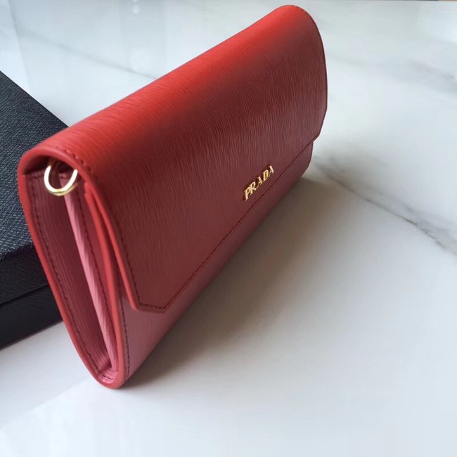Prada leather mini-bag 1DF003 pink&red