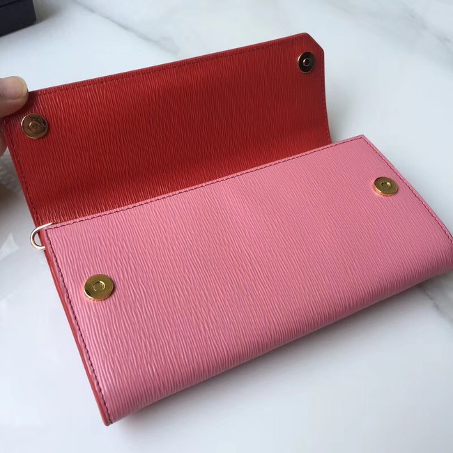 Prada leather mini-bag 1DF003 pink&red