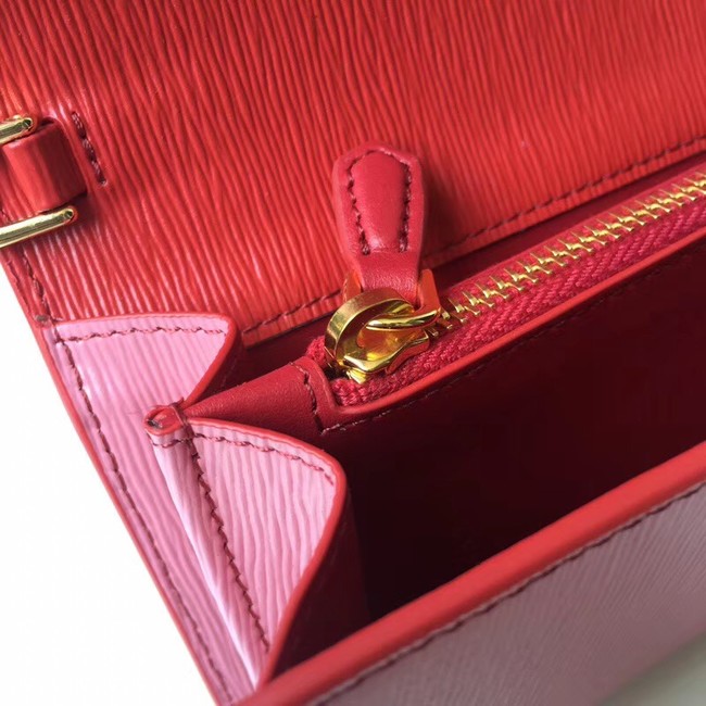 Prada leather mini-bag 1DF003 pink&red