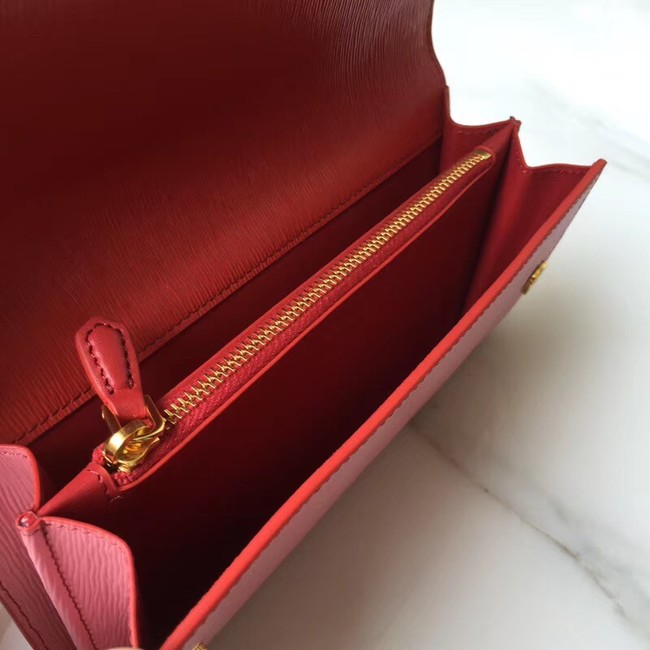 Prada leather mini-bag 1DF003 pink&red