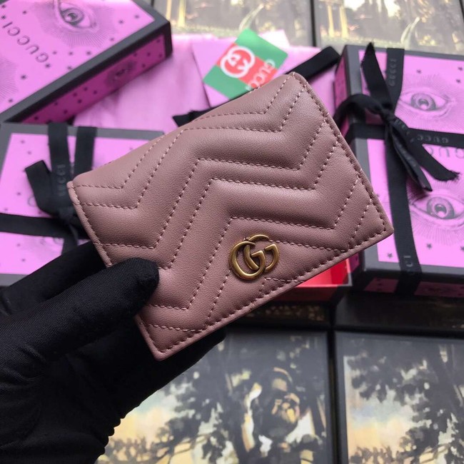 Gucci GG Marmont card case 466492 pink