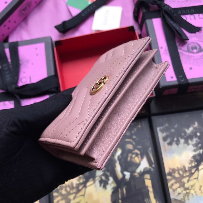 Gucci GG Marmont card case 466492 pink