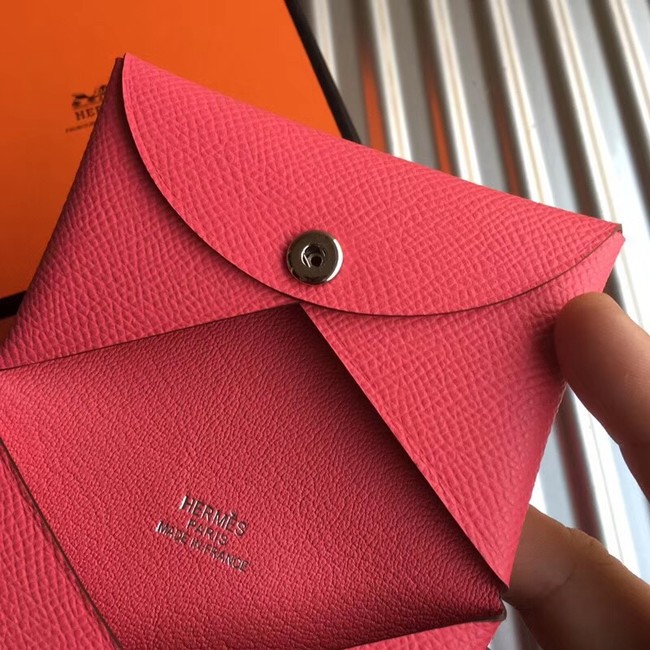 Hermes Bastia Epsom card case H0369 Watermelon Red