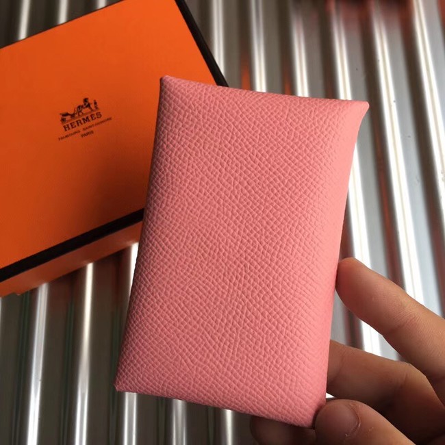 Hermes Bastia Epsom card case H0369 pink