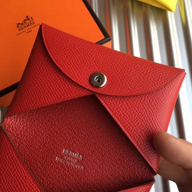 Hermes Bastia Epsom card case H0369 red