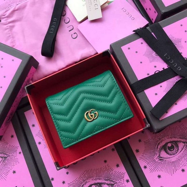 Gucci GG Marmont card case 466492 Green