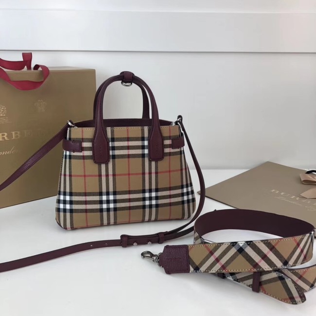 BURBERRY Baby Banner checked cross-body bag 10443 Burgundy