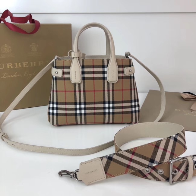 BURBERRY Baby Banner checked cross-body bag 10443 white