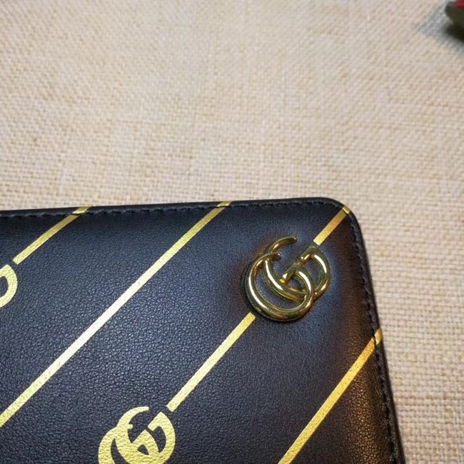 Gucci Leather zip around wallet 548073 black