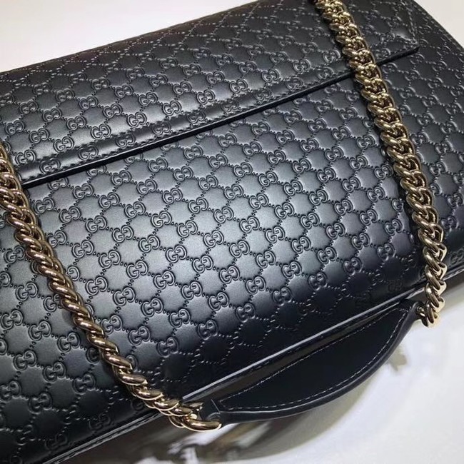 Gucci GG Leather Shoulder Bag 449635 black