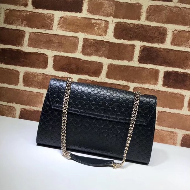 Gucci GG Leather Shoulder Bag 449635 black